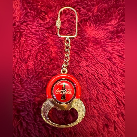 NWOT Vintage Coca Cola Keychain/ Bottle Opener Spinner 
In Gold, Red And Yellow. - Picture 4 of 7